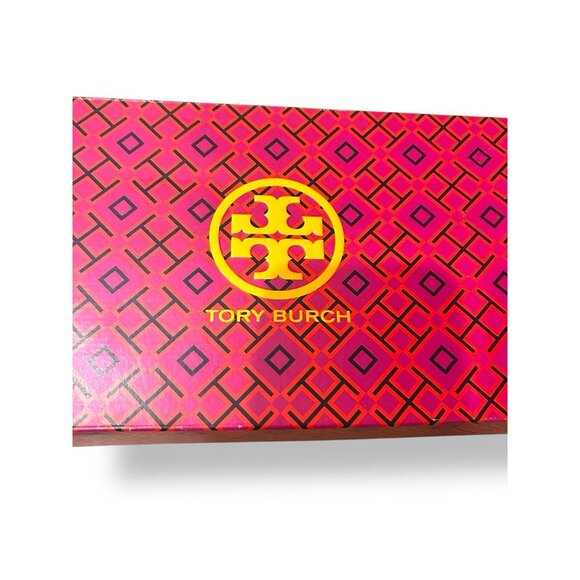 Tory Burch Georgia Ballet Flats Women’s 8.5 Black Croc Embossed Leather Logo - Picture 13 of 16